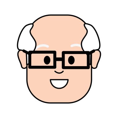 insanlar, mutlu yüz adam gözlük simgesiyle illüstrasyon vektör