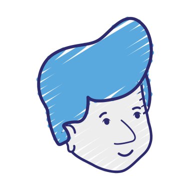 iyi adam yüz ifadesi ile saç modeli, vektör çizim