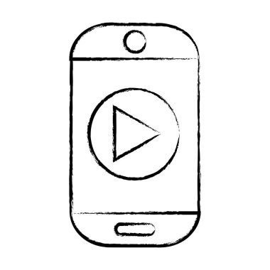 Şekil smartphone teknoloji müzik ses simge vektör çizim ile