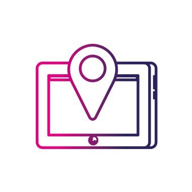 satır tablet teknoloji konumu harita sembol vektör çizim ile