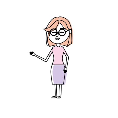 kadın saç tasarım ve şık giysileriyle vektör çizim ile