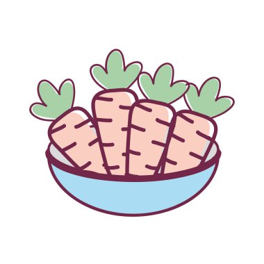 taze ve lezzetli sebze kase, vektör çizim içinde