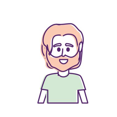 Avatar erkek t-shirt tasarım vektör çizim simgesi