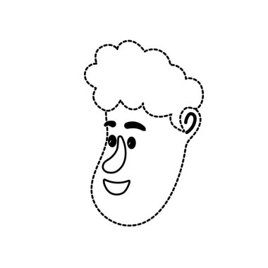 Şekil avatar adam yüz saç modeli tasarım vektör çizim ile noktalı