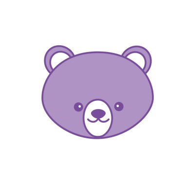 kontur sevimli ayı vahşi hayvan vektör çizim kafa