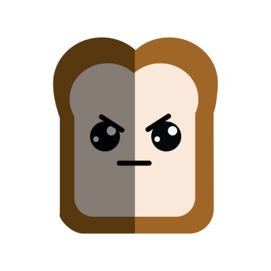 Kawaii şirin kızgın ekmek kutsal kişilerin resmi, vektör çizim