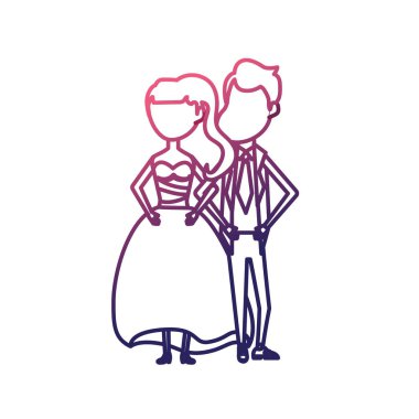 satır mutlu çift birlikte ve romantik kutlama vektör çizim