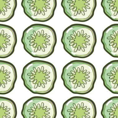 delicios salatalık dilim sağlıklı salata arka plan, vektör çizim için