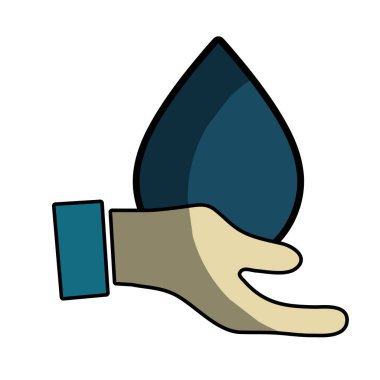 Su damla ekoloji presenvation vektör çizim için el