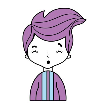 şık takım elbise ve saç tasarım vektör illusration güzel çocuk