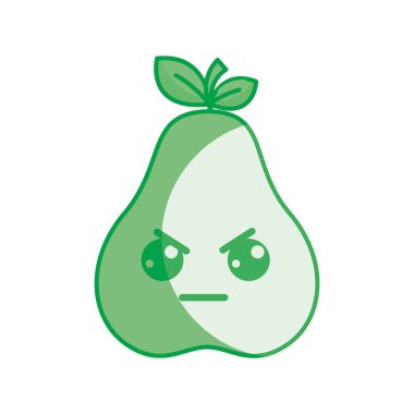 siluet kawaii güzel kızgın armut kutsal kişilerin resmi, vektör çizim