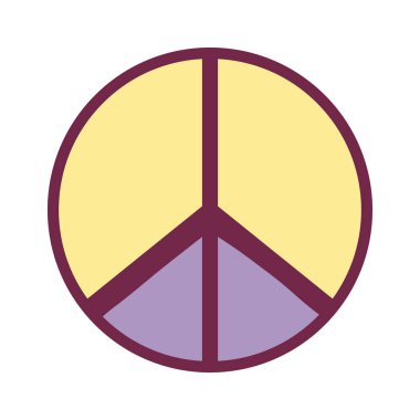 hippi barış ve sevgi simgesi tasarım vektör çizim