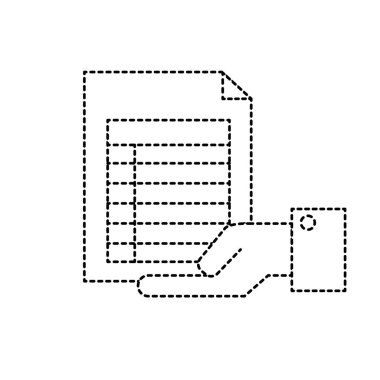 noktalı şekil işadamı palm el vektör çizim alanında belge bilgileri
