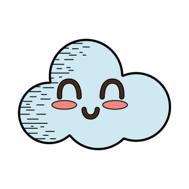 Kawaii şirin ihale bulut hava vektör çizim
