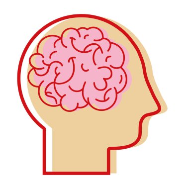 Anatomi beyin tasarlamak vektör adamla siluet