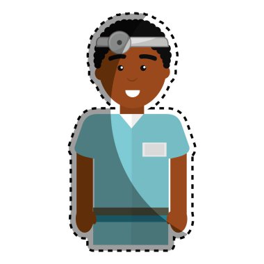 Doktor tıbbi gözlük ve reflektör, vektör çizim tasarım