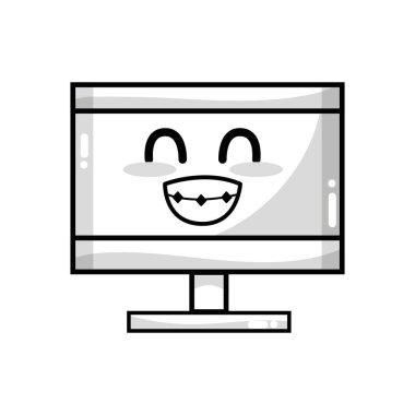 satır kawaii şirin ihale bilgisayar teknoloji vektör çizim