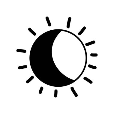 kontur güzel güneş ve doğal hava stil vektör çizim