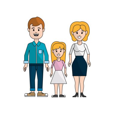 Onların kızı simgesi, vektör çizim tasarım çift