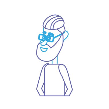 saç tasarım ve giyim vektör çizim satırı şirin adamla