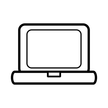 dizüstü bilgisayar teknoloji ve iş bilgi simgesi, vektör çizim