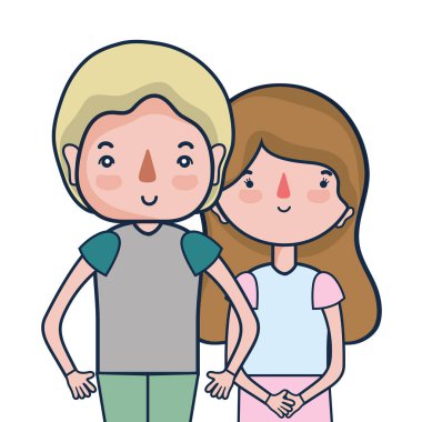 Güzellik çift ile birlikte saç modeli tasarım illüstrasyon vektör