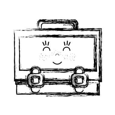 Şekil kawaii şirin mutlu bavul tasarlamak vektör