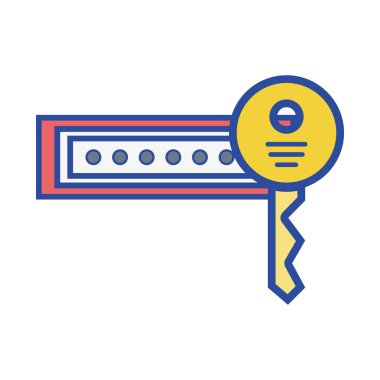 sacurity ve koruma sembol vektör çizim parola anahtarı