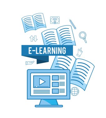 bilgisayar web sitesi kitaplar bilgi vektör çizim ile video
