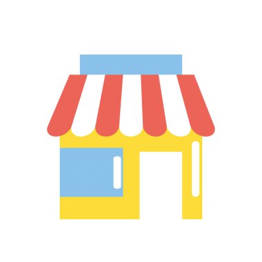 vektör çizim değişik ürünleri satın almak için pazar mağaza