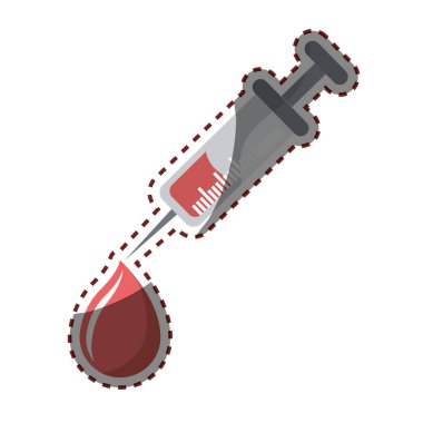 şırınga aracı tedavi bağış kan damlası, vektör çizim ile