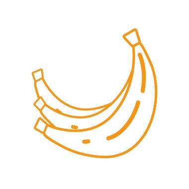 siluet lezzetli taze muz meyve beslenme vektör çizim