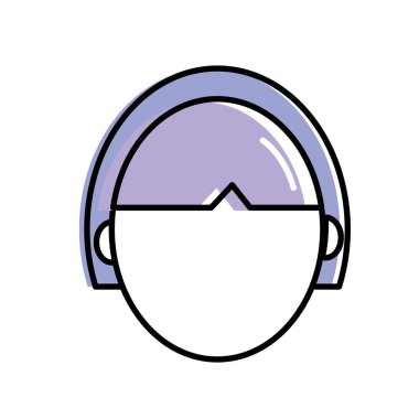 Avatar kadın baş saç modeli tasarımı ile illüstrasyon vektör