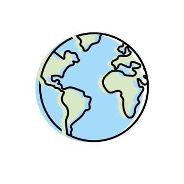 güzel dünya gezegen ve doğal ekoloji illüstrasyon vektör