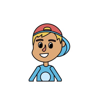 saç tasarım ve rahat t-shirt vektör çizim bir çocuk