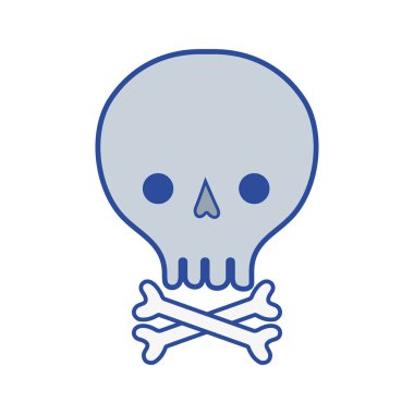 kafatası kemikleri tehlike ve uyarı simge vektör çizim için