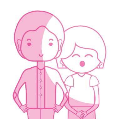 illüstrasyon siluet güzellik çift ile birlikte saç modeli tasarım vektör