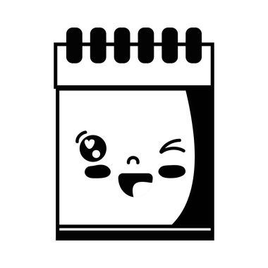 kontur kawaii şirin komik defter araç vektör çizim