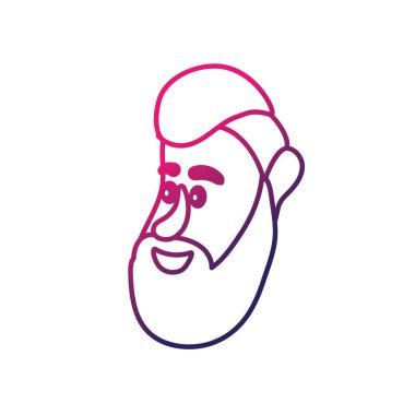 satır avatar adam yüz saç modeli tasarım vektör çizim ile