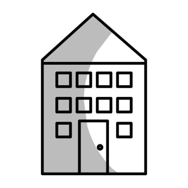 çizgi evin çatısı ve windows kapı vektör çizim ile