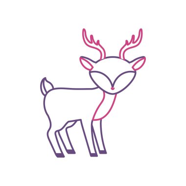 siluet sevimli geyik vahşi hayvan simge vektör çizim