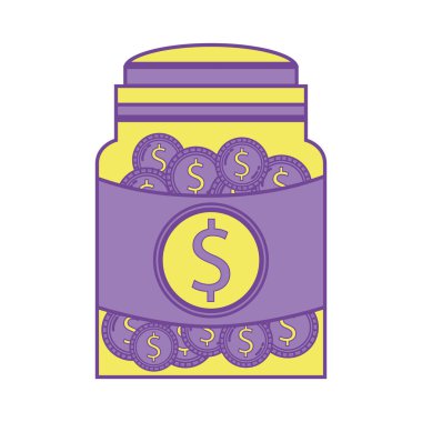 nakit para vektör çizim kaydetmek için cam kavanoz