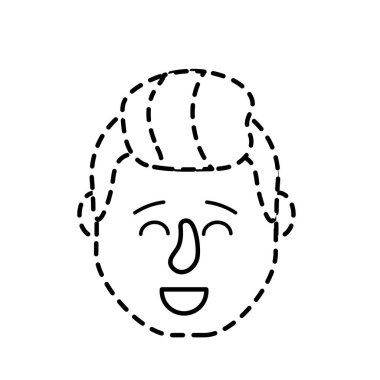 Şekil avatar adam kafa saç modeli tasarım vektör çizim ile noktalı
