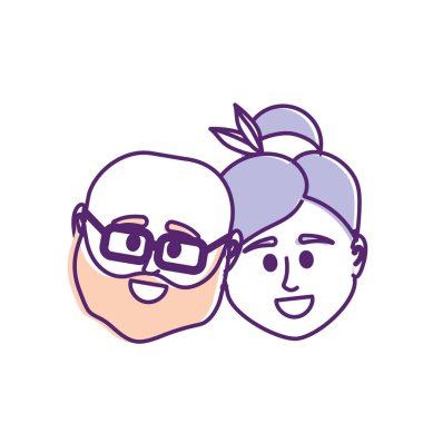 çift kafa ile birlikte saç modeli tasarım illüstrasyon vektör