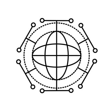 noktalı şekli küresel dijital teknoloji veri bağlantısı vektör çizim