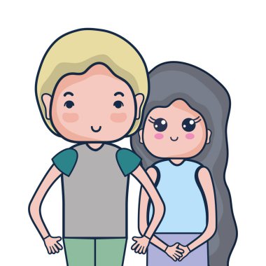 Güzellik çift ile birlikte saç modeli tasarım illüstrasyon vektör