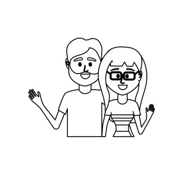 satır çift ile birlikte rahat kıyafetler illüstrasyon tasarım vektör