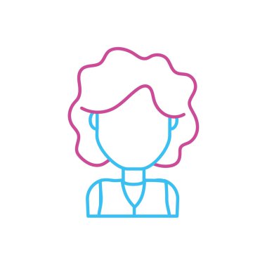 siluet güzellik kadın saç tasarım ve bluz vektör çizim ile