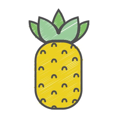 lezzetli ananas meyve sağlıklı yaşam vektör çizim için