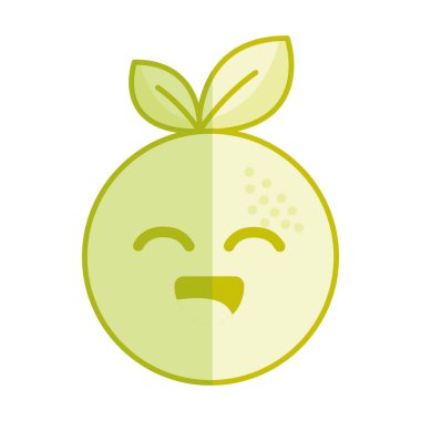 siluet kawaii güzel mutlu turuncu meyve, vektör çizim